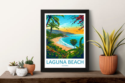 Laguna Beach Travel Print Wall Art Laguna Beach Wall Hanging Home Décor Laguna Beach Gift Art Lovers California Art Lover Gift