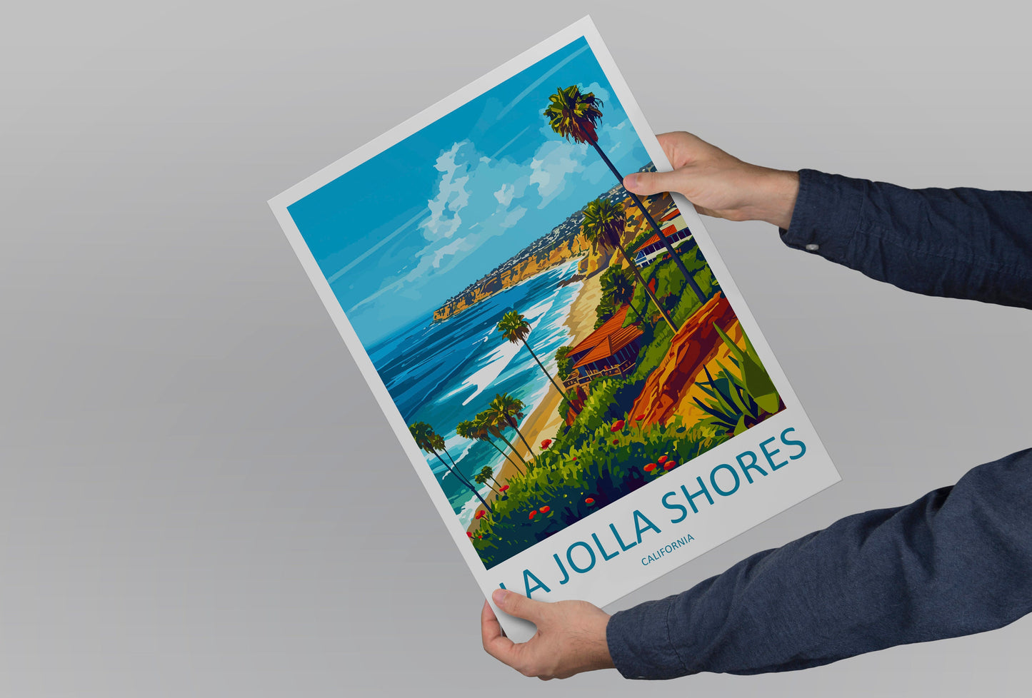 La Jolla Shore Travel Print Wall Art La Jolla Shore Wall Hanging Home Décor La Jolla Shore Gift Art Lovers California Art Lover Gift