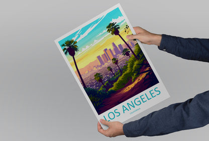 Los Angeles Travel Print Wall Art Los Angeles Wall Hanging Home Décor Los Angeles Gift Art Lovers California Art Lover Gift Los Angeles Deco