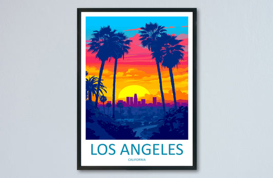 Los Angeles Travel Print Wall Art Los Angeles Wall Hanging Home Décor Los Angeles Gift Art Lovers California Art Lover Gift Los Angeles Deco