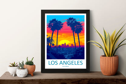 Los Angeles Travel Print Wall Art Los Angeles Wall Hanging Home Décor Los Angeles Gift Art Lovers California Art Lover Gift Los Angeles Deco