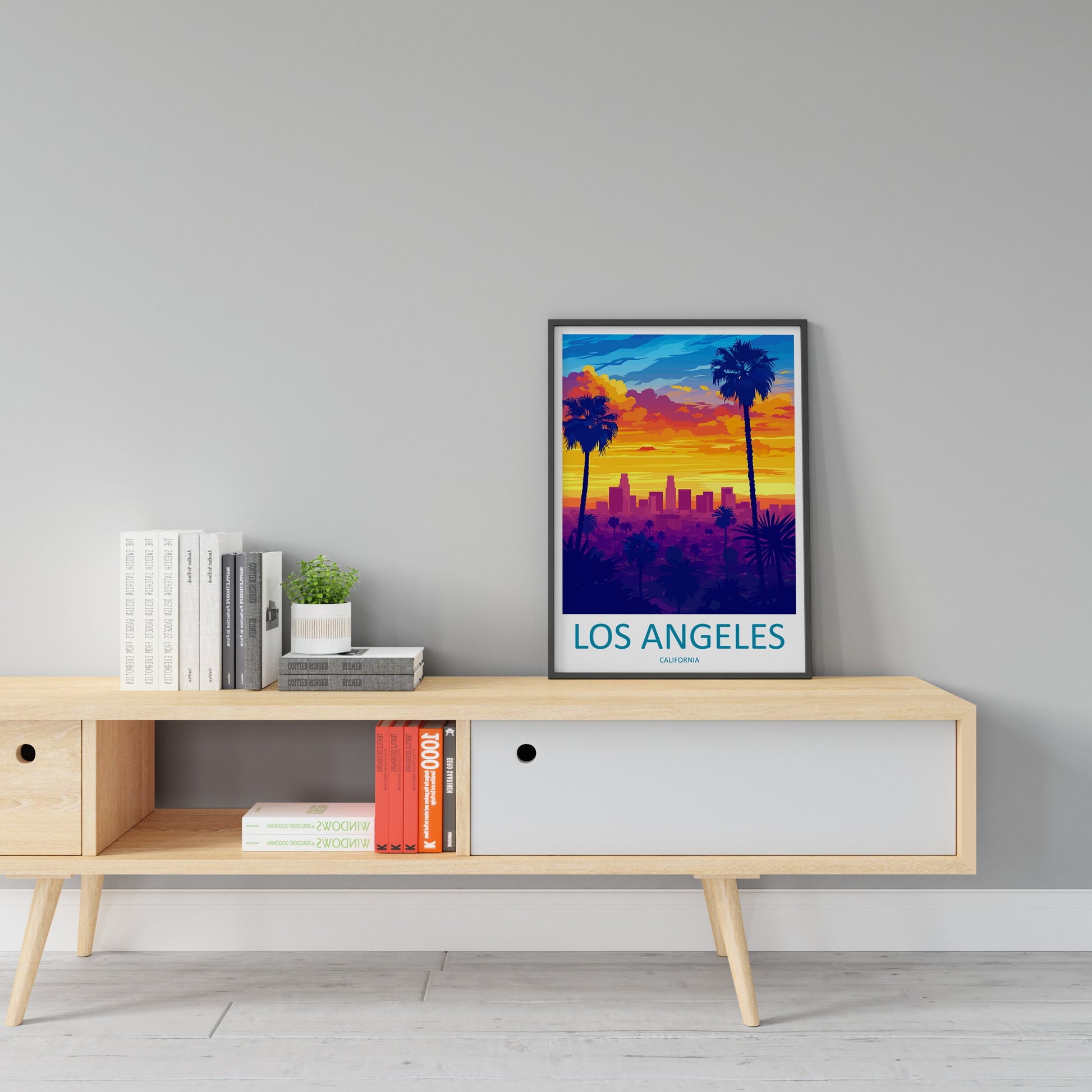 Los Angeles Travel Print Wall Art Los Angeles Wall Hanging Home Décor Los Angeles Gift Art Lovers California Art Lover Gift Los Angeles Deco
