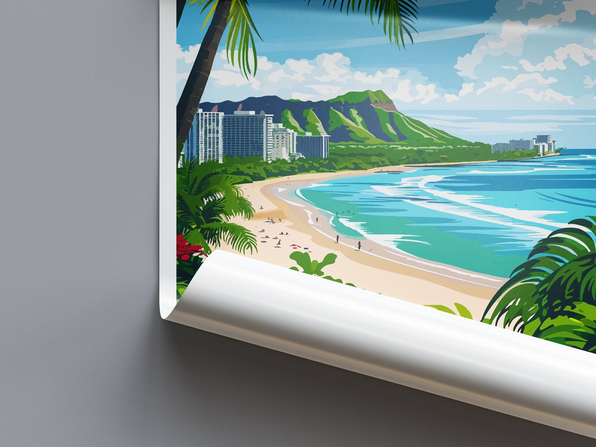 Honolulu Travel Print Wall Art Honolulu Wall Hanging Home Décor Honolulu Gift Art Lovers Hawaii Art Lover Gift Print Artwork