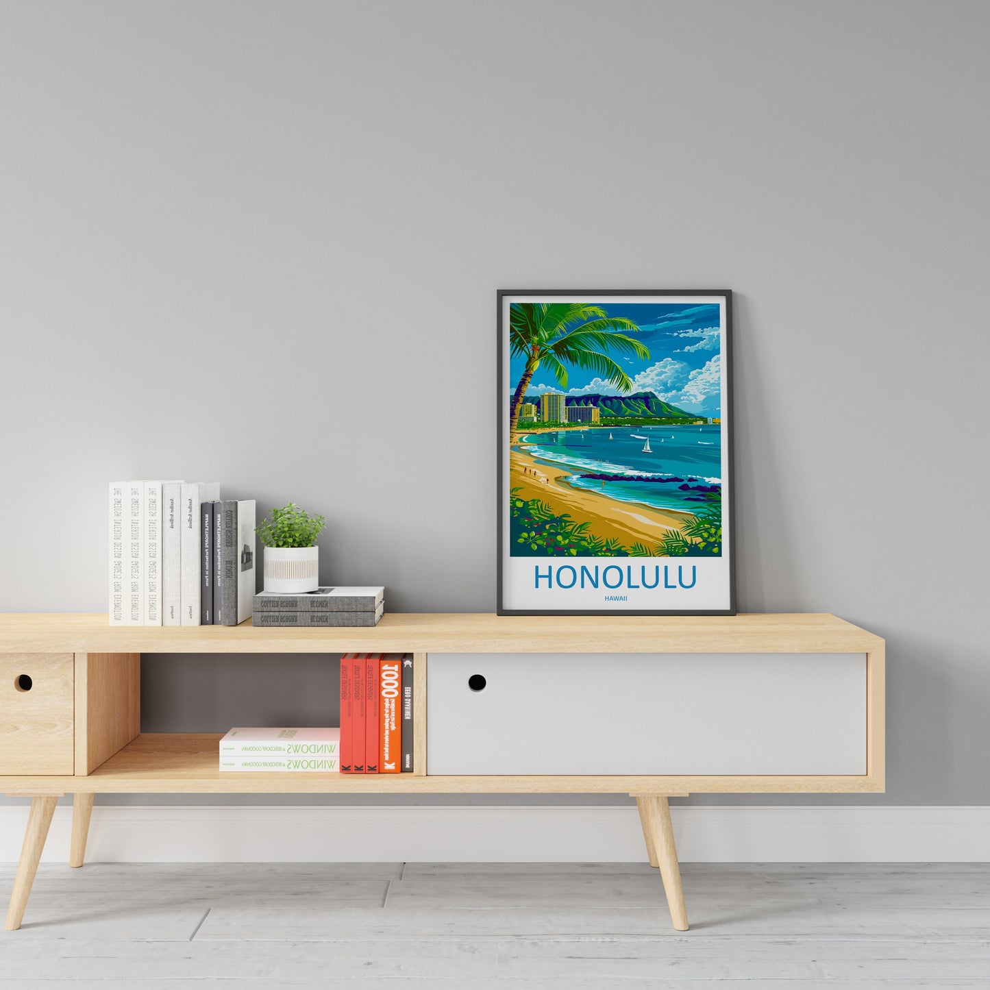 Honolulu Travel Print Wall Art Honolulu Wall Hanging Home Décor Honolulu Gift Art Lovers Hawaii Art Lover Gift Print Artwork