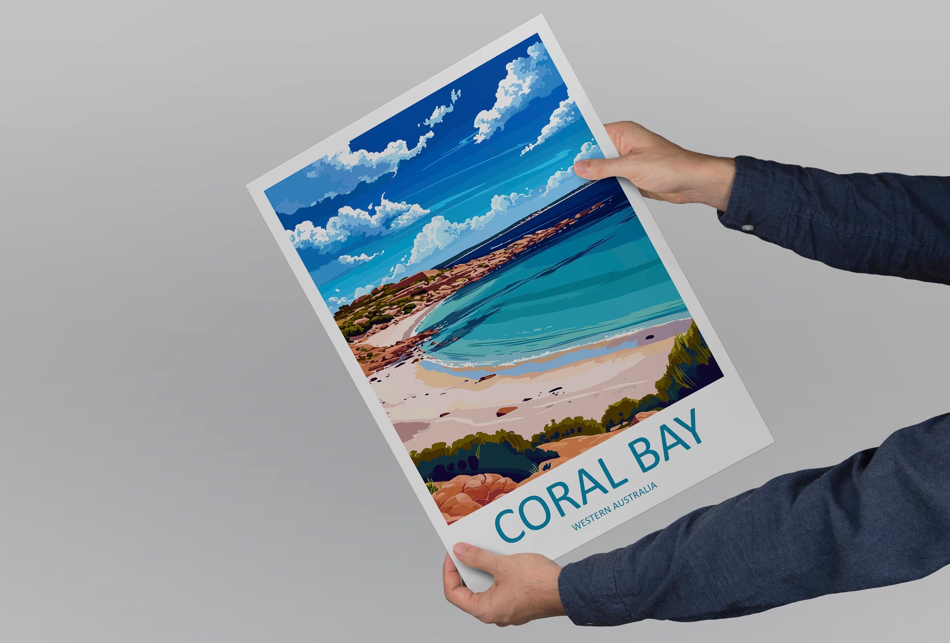 Coral Bay Travel Print Wall Art Coral Bay Wall Hanging Home Décor Coral Bay Gift Art Lovers Wall Art Australia Travel Print