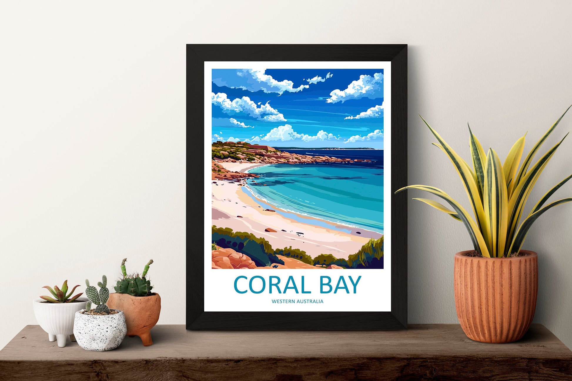 Coral Bay Travel Print Wall Art Coral Bay Wall Hanging Home Décor Coral Bay Gift Art Lovers Wall Art Australia Travel Print