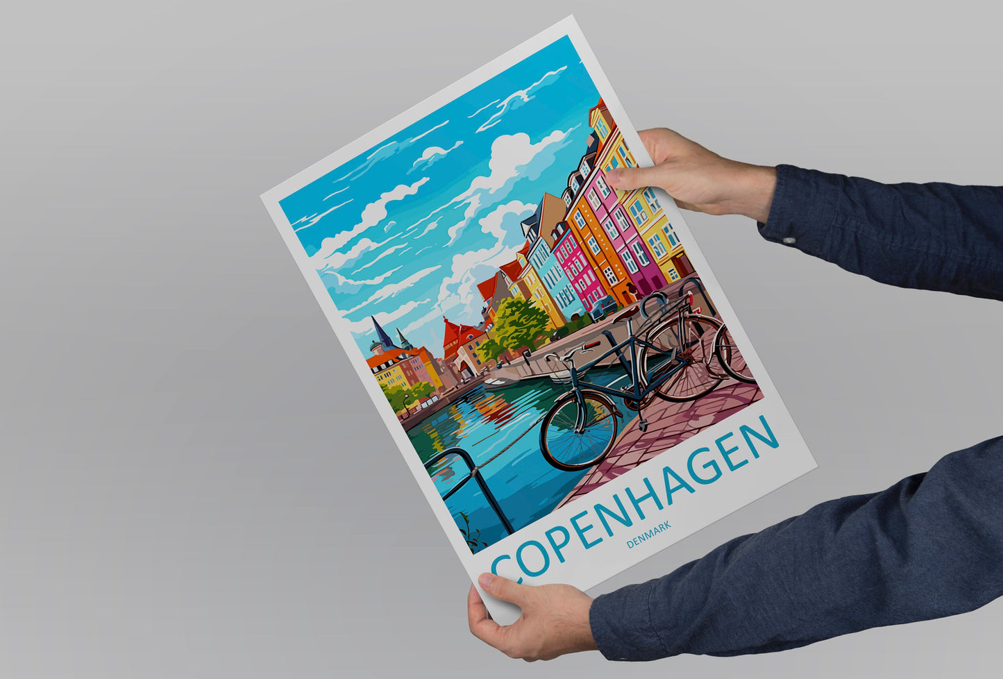 Copenhagen Travel Print Wall Art Copenhagen Wall Hanging Home Décor Copenhagen Gift Art Lovers Denmark Art Lover Gift Copenhagen Wall Décor