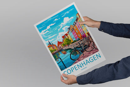 Copenhagen Travel Print Wall Art Copenhagen Wall Hanging Home Décor Copenhagen Gift Art Lovers Denmark Art Lover Gift Copenhagen Wall Décor