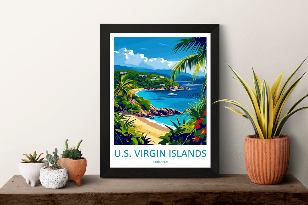 US Virgin Islands Travel Print Wall Art US Virgin Islands Wall Hanging Home Décor US Virgin Islands Gift Art Lovers Wall Art Caribbean