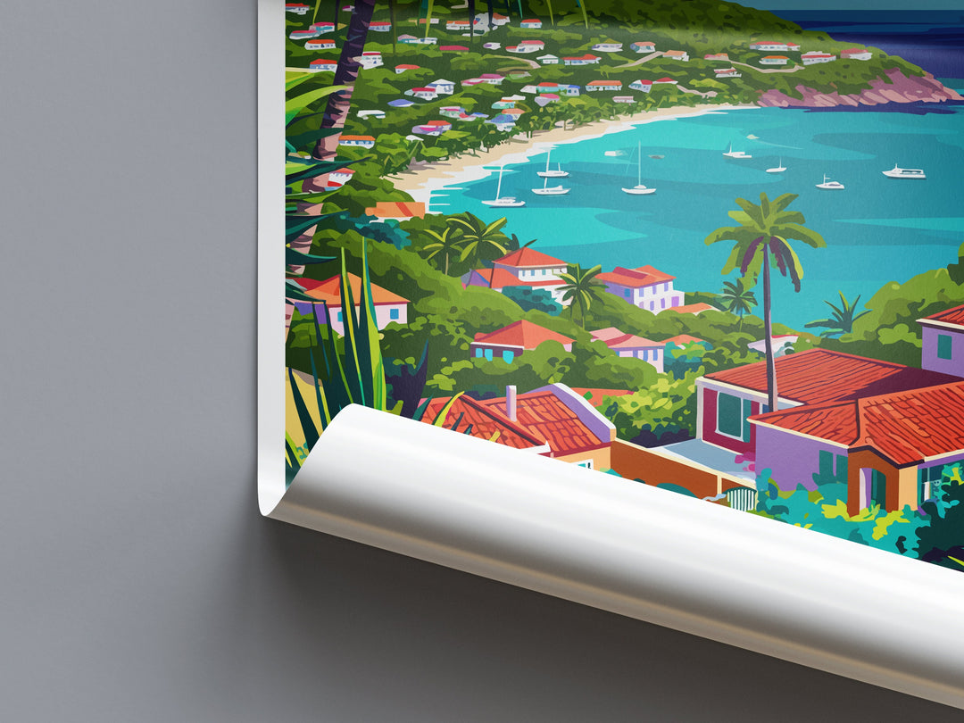 St Barts Travel Print St Barts Home Décor St Barts Art Print St Barts Wall Print For Caribbean Gift For St Barts Wall Art St Barts Poster