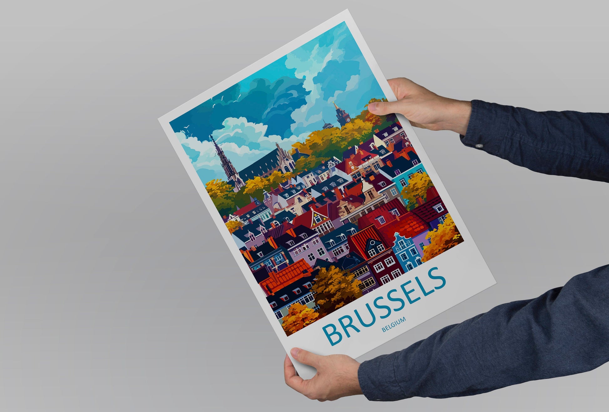 Brussels Travel Print Wall Art Brussels Wall Hanging Home Décor Brussels Gift Art Lovers Belgium Art Lover Gift Brussels Wall Décor