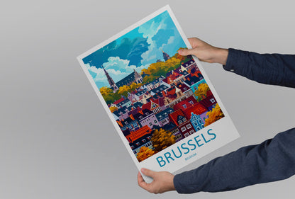Brussels Travel Print Wall Art Brussels Wall Hanging Home Décor Brussels Gift Art Lovers Belgium Art Lover Gift Brussels Wall Décor