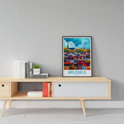 Brussels Travel Print Wall Art Brussels Wall Hanging Home Décor Brussels Gift Art Lovers Belgium Art Lover Gift Brussels Wall Décor
