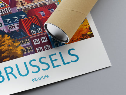 Brussels Travel Print Wall Art Brussels Wall Hanging Home Décor Brussels Gift Art Lovers Belgium Art Lover Gift Brussels Wall Décor