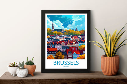 Brussels Travel Print Wall Art Brussels Wall Hanging Home Décor Brussels Gift Art Lovers Belgium Art Lover Gift Brussels Wall Décor