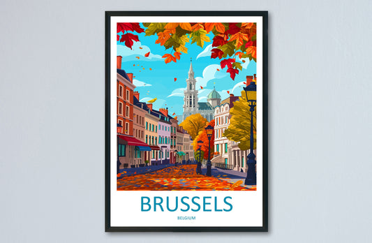 Brussels Travel Print Wall Art Brussels Wall Hanging Home Décor Brussels Gift Art Lovers Belgium Art Lover Gift Brussels Wall Décor