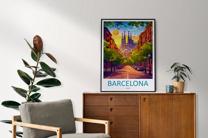 Barcelona Travel Print Wall Art Barcelona Wall Hanging Home Décor Barcelona Gift Art Lovers Spain Art Lover Gift Barcelona Print Spain Art