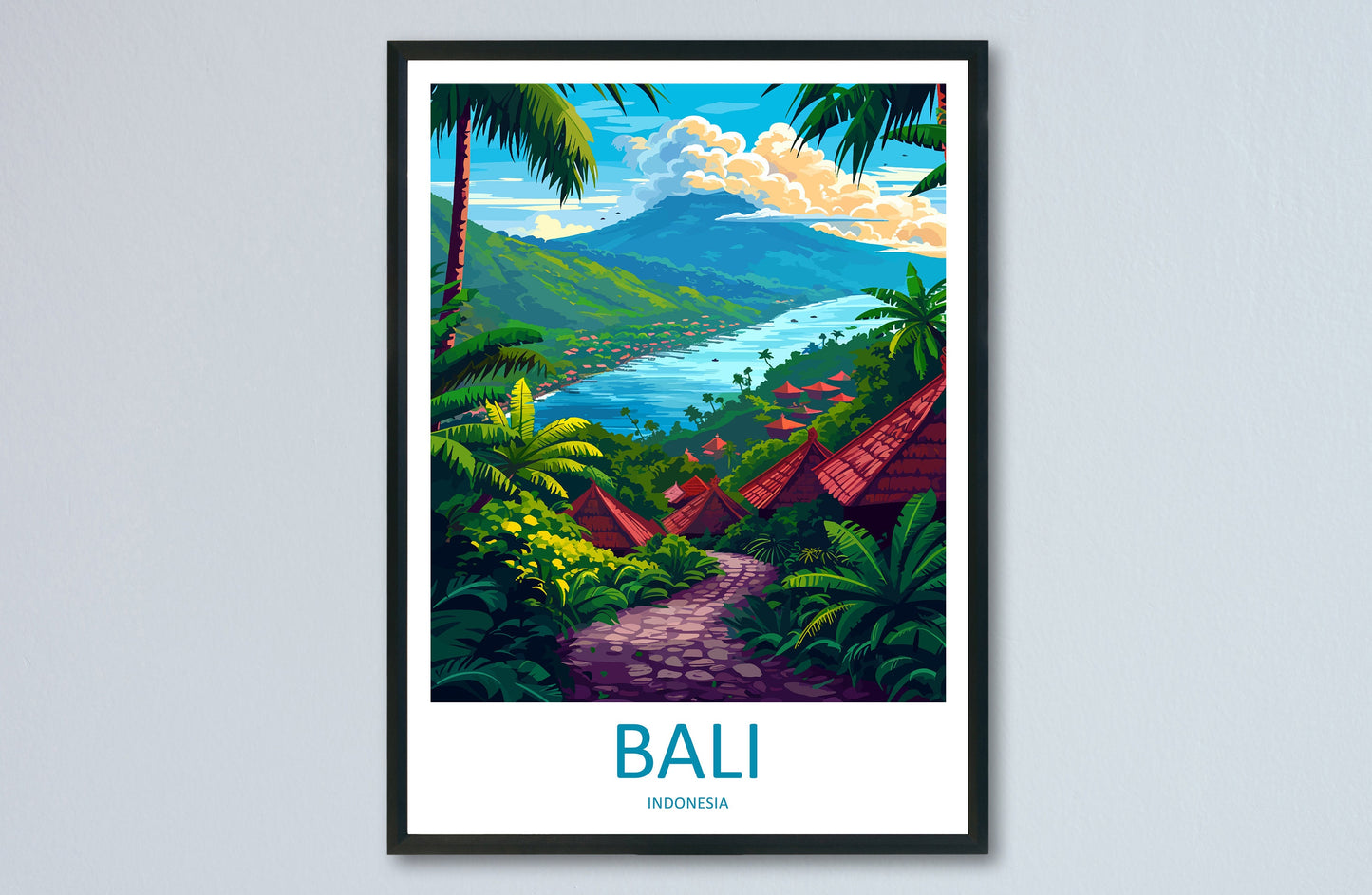 Bali Travel Print Wall Art Bali Wall Hanging Home Décor Bali Gift Art Lovers Indonesia Art Lover Gift Bali Travel Art Poster