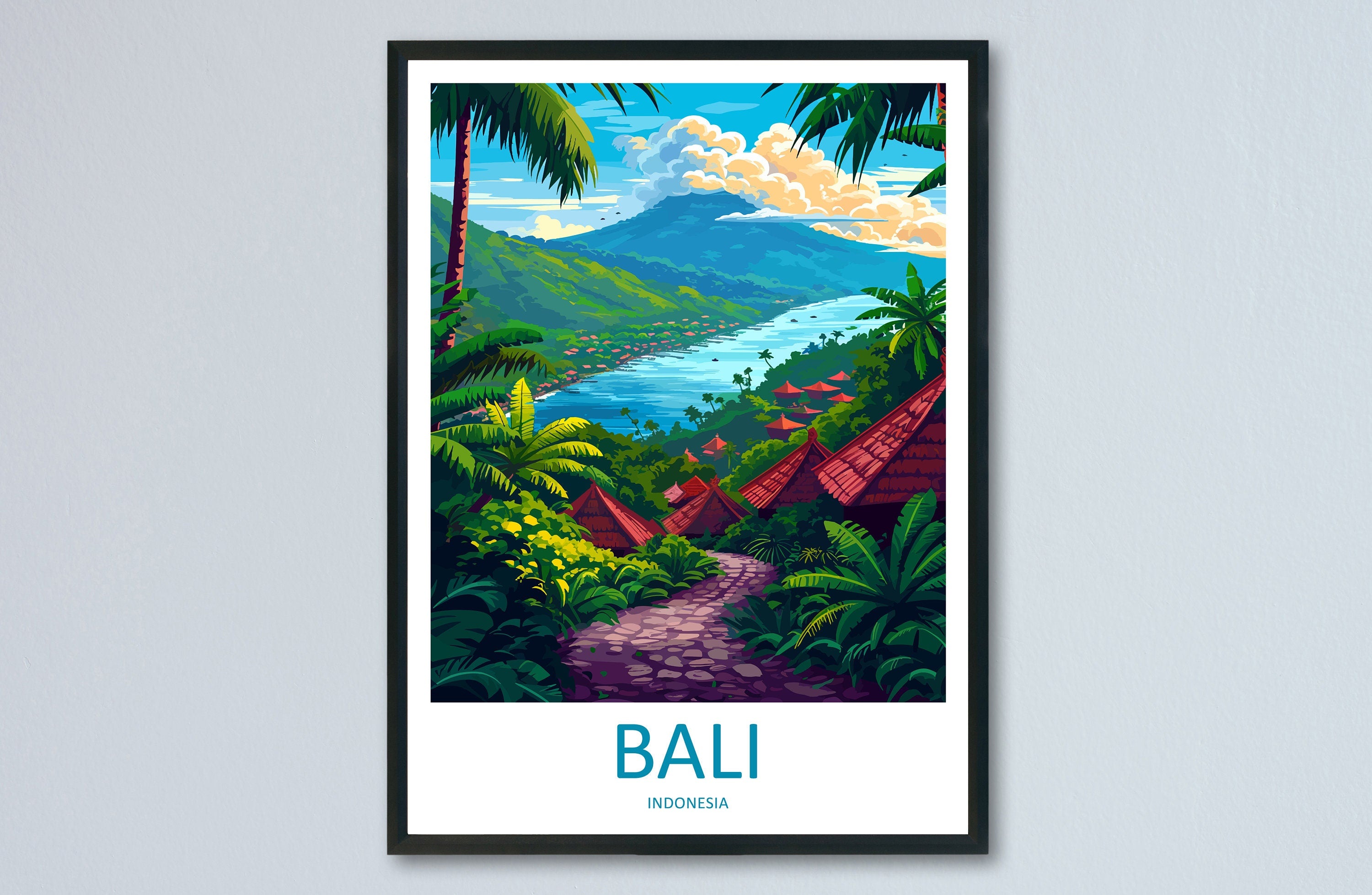 Bali Travel Print Wall Art Bali Wall Hanging Home Décor Bali Gift Art Lovers Indonesia Art Lover Gift Bali Travel Art Poster