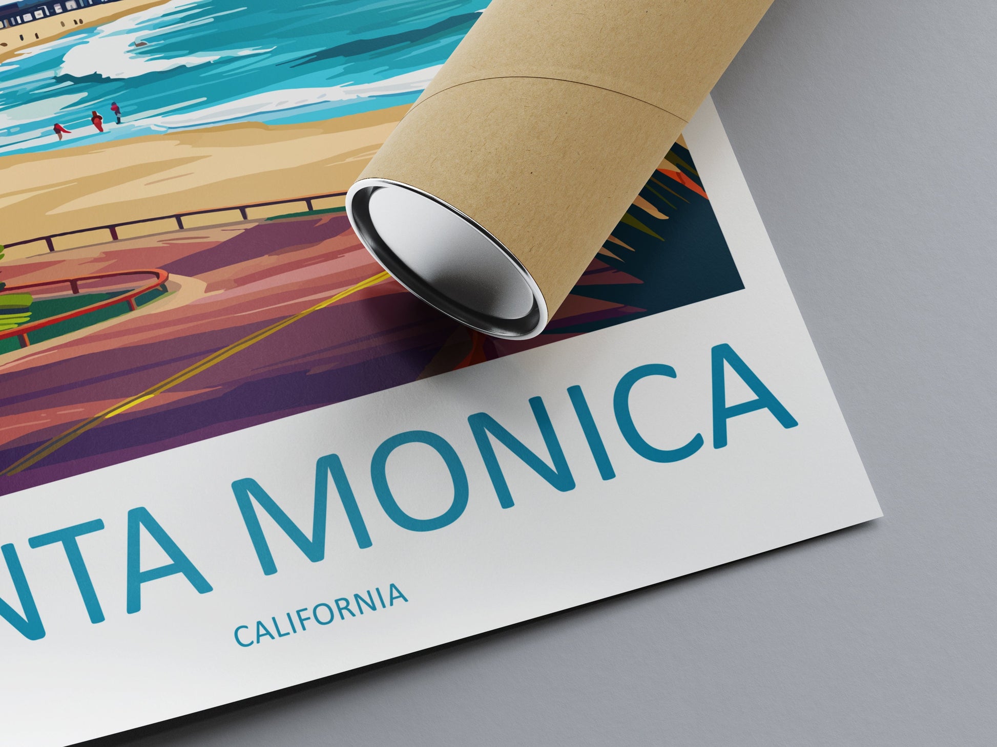 Santa Monica Travel Print Wall Art Santa Monica Wall Hanging Home Décor Santa Monica Gift Art Lovers California Art Lover Gift Santa Monica