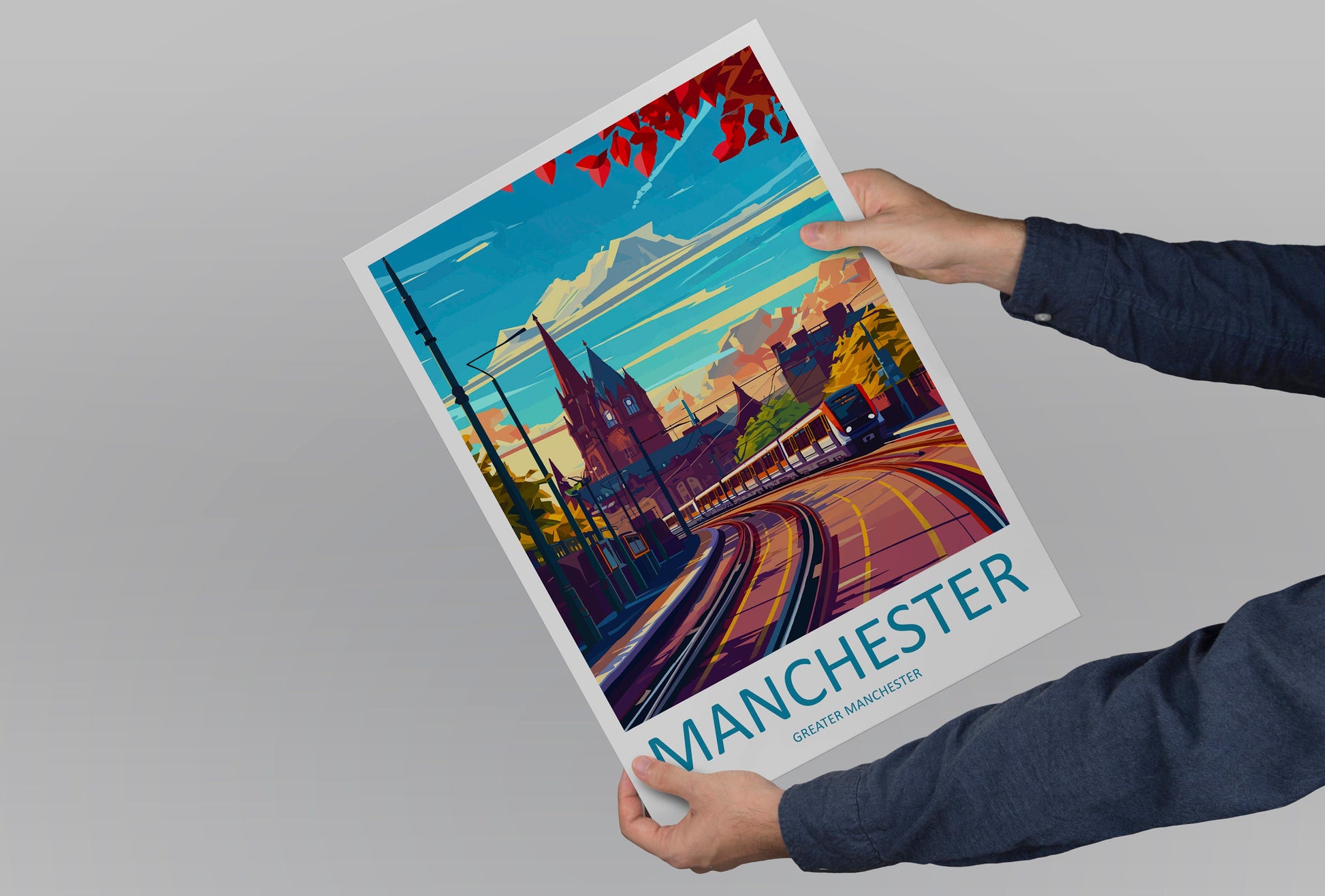 Manchester Travel Print Wall Art Manchester Wall Hanging Home Décor Manchester Gift Art Lovers England Art Lover Gift Manchester Travel Art