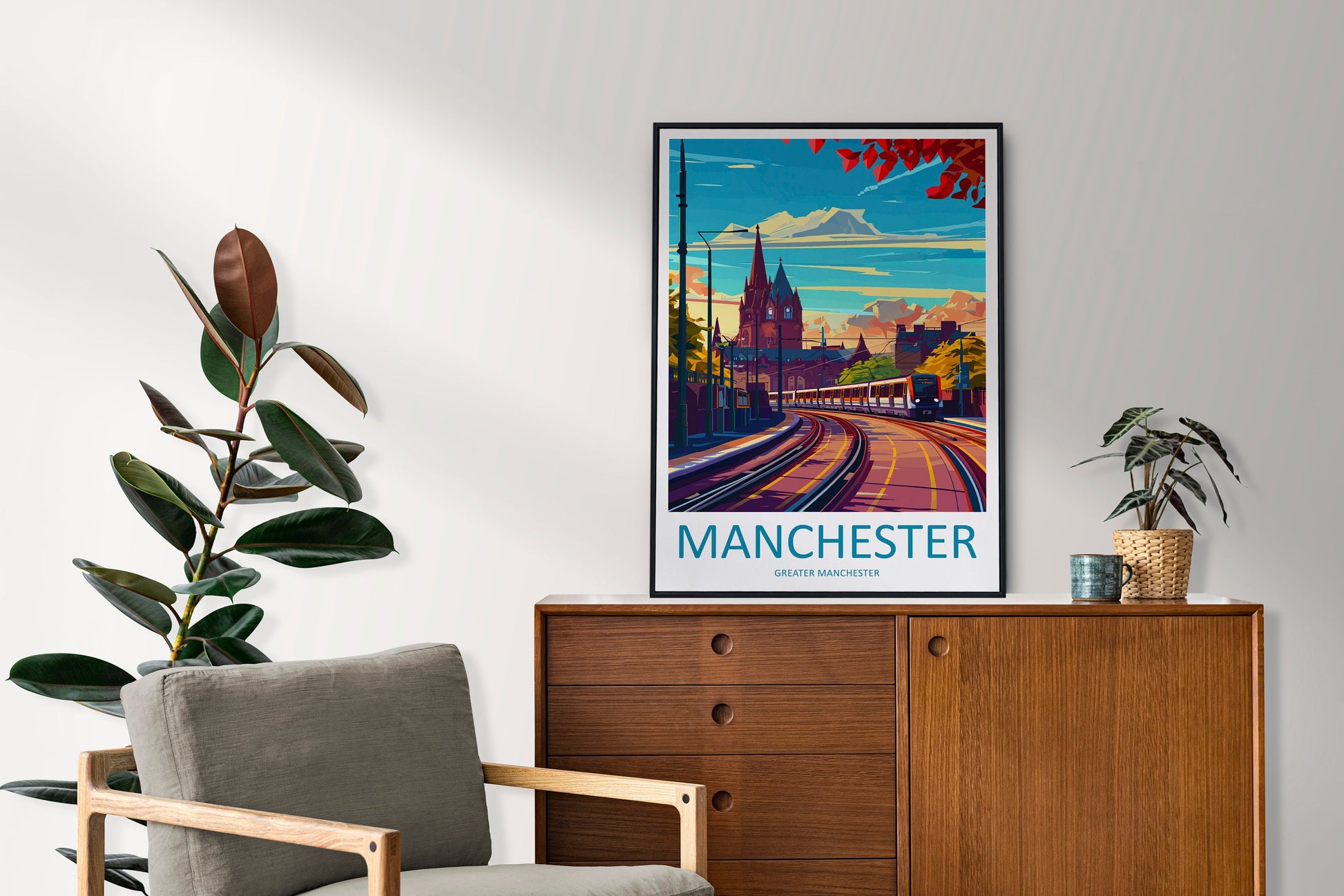 Manchester Travel Print Wall Art Manchester Wall Hanging Home Décor Manchester Gift Art Lovers England Art Lover Gift Manchester Travel Art