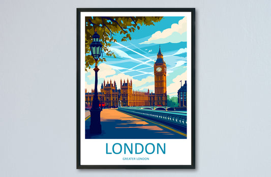 London Travel Print Wall Art London Wall Hanging Home Décor London Gift Art Lovers England Art Lover Gift London Travel Gift