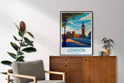 London Travel Print Wall Art London Wall Hanging Home Décor London Gift Art Lovers England Art Lover Gift London Travel Gift