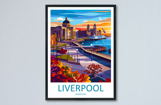 Liverpool Travel Print Wall Art Liverpool Wall Hanging Home Décor Liverpool Gift Art Lovers England Art Lover Gift Liverpool Travel Art Gift