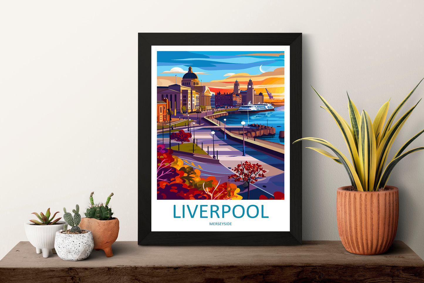 Liverpool Travel Print Wall Art Liverpool Wall Hanging Home Décor Liverpool Gift Art Lovers England Art Lover Gift Liverpool Travel Art Gift
