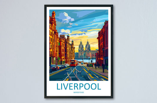 Liverpool Travel Print Wall Art Liverpool Wall Hanging Home Décor Liverpool Gift Art Lovers England Art Lover Gift Liverpool Travel Art Gift
