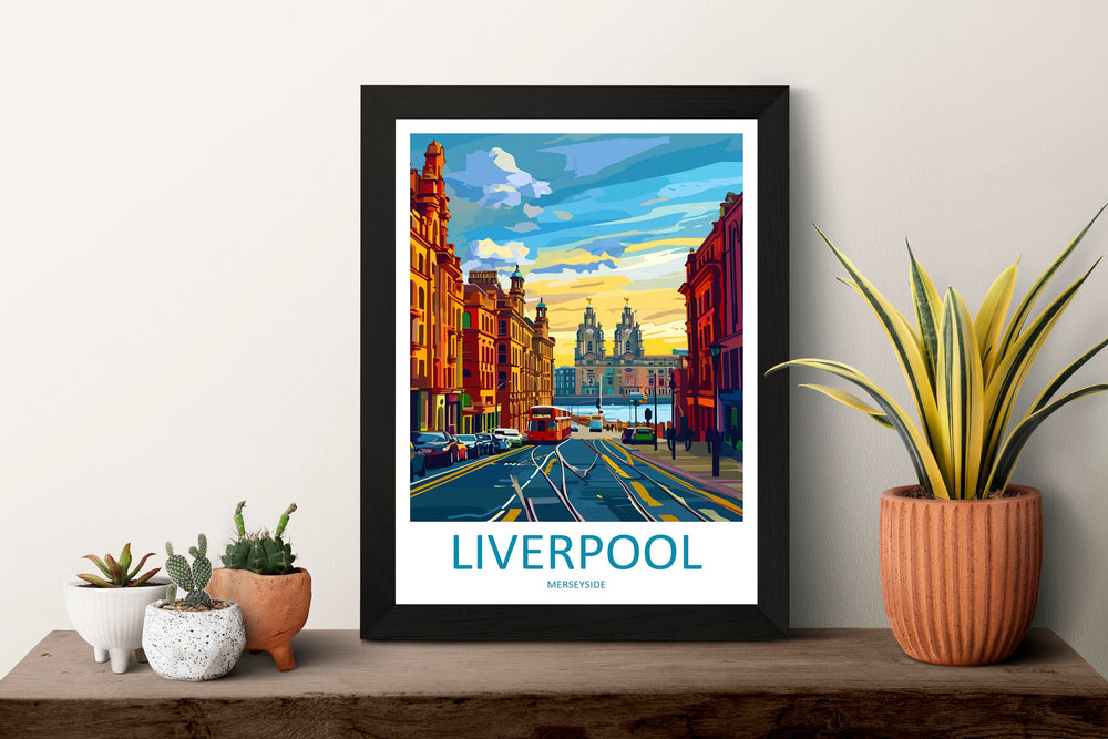 Liverpool Travel Print Wall Art Liverpool Wall Hanging Home Décor Liverpool Gift Art Lovers England Art Lover Gift Liverpool Travel Art Gift