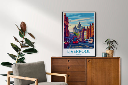 Liverpool Travel Print Wall Art Liverpool Wall Hanging Home Décor Liverpool Gift Art Lovers England Art Lover Gift Liverpool Travel Art Gift