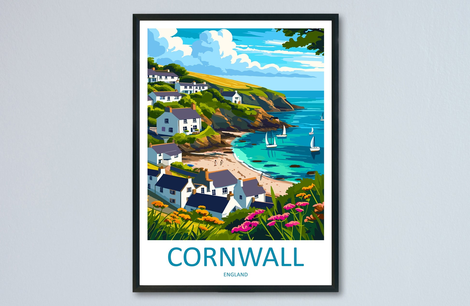 Cornwall Travel Print Wall Art Cornwall Wall Hanging Home Decoration Cornwall Gift Art Lovers Wall Art Print Art Cornwall Print Cornwall Art