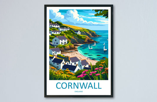 Cornwall Travel Print Wall Art Cornwall Wall Hanging Home Decoration Cornwall Gift Art Lovers Wall Art Print Art Cornwall Print Cornwall Art