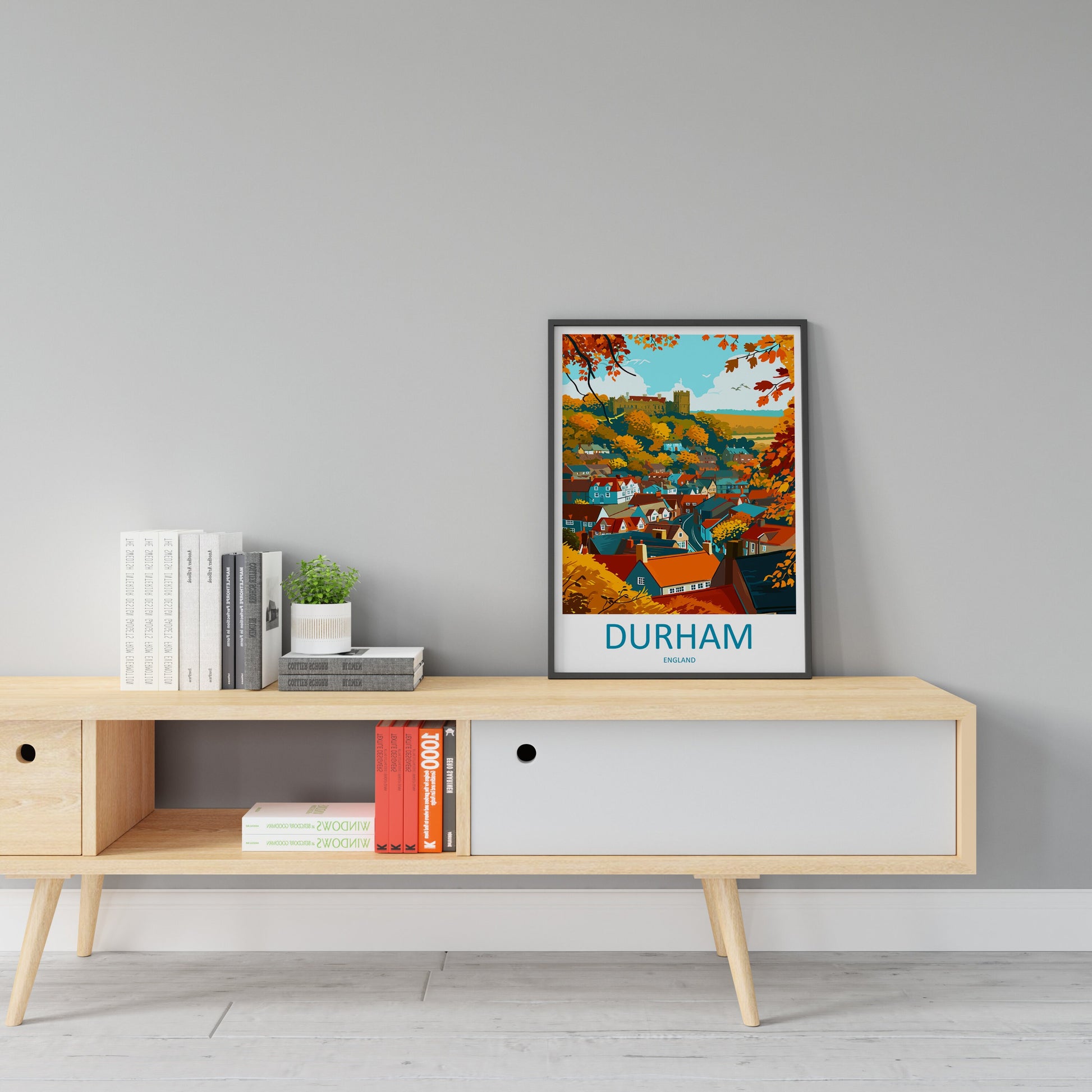 Durham Travel Print Wall Art Durham Wall Hanging Home Décor Durham Gift Art Lovers England Art Lover Gift Durham Travel Art Gift