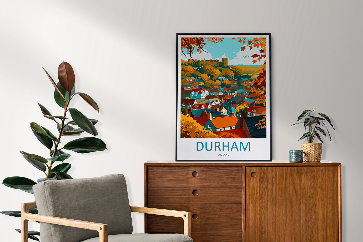 Durham Travel Print Wall Art Durham Wall Hanging Home Décor Durham Gift Art Lovers England Art Lover Gift Durham Travel Art Gift