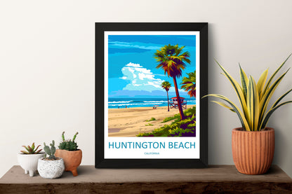 Huntington Beach Travel Print Wall Art Huntington Beach Wall Hanging Home Décor Huntington Beach Gift Art Lovers California Art Lover Gift