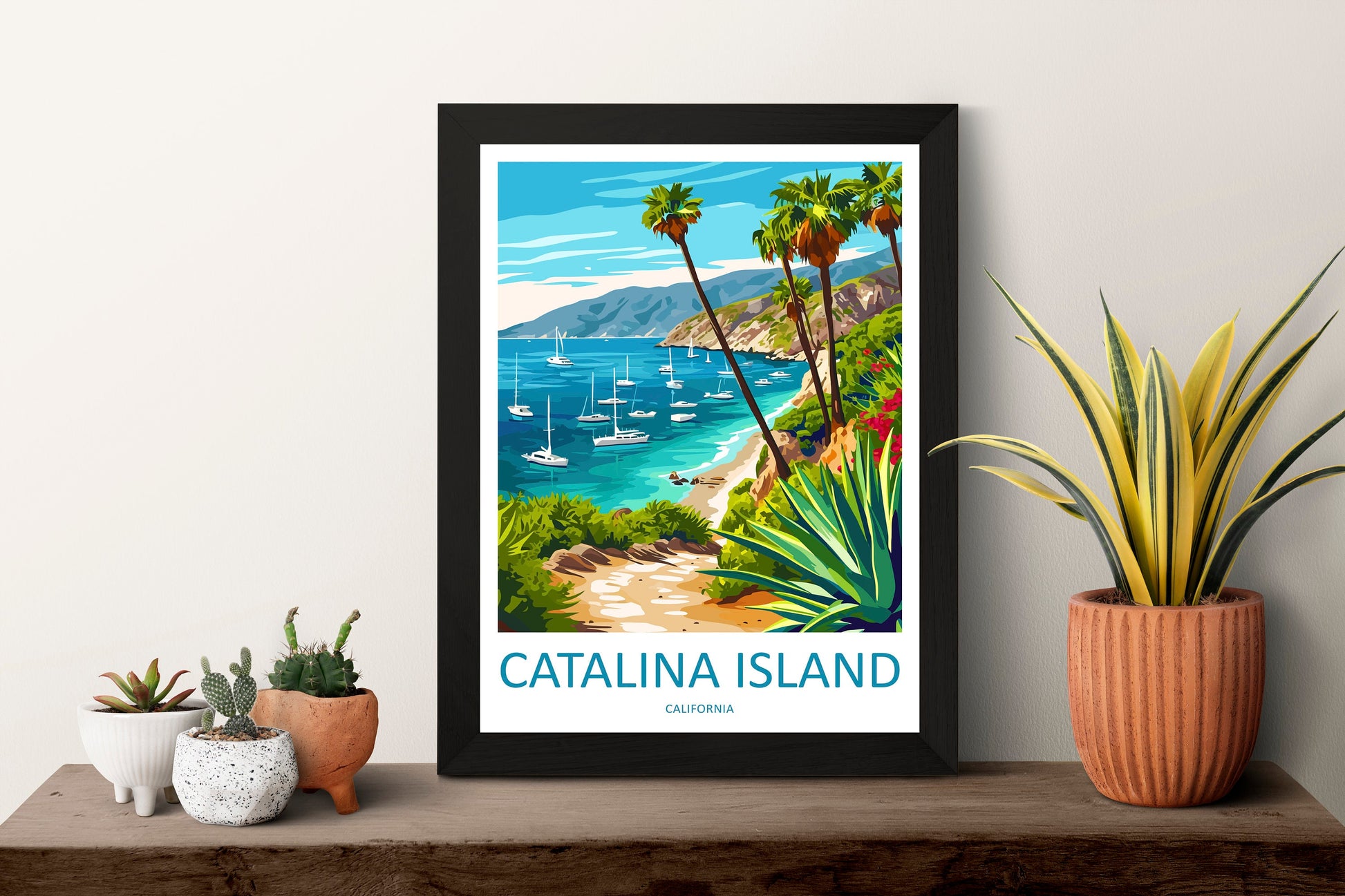 Catalina Island Travel Print Wall Art Catalina Island Wall Hanging Home Décor Catalina Island Gift Art Lovers California Art Lover Gift