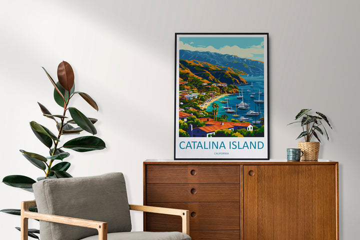 Catalina Island Travel Print Wall Art Catalina Island Wall Hanging Home Décor Catalina Island Gift Art Lovers California Art Lover Gift