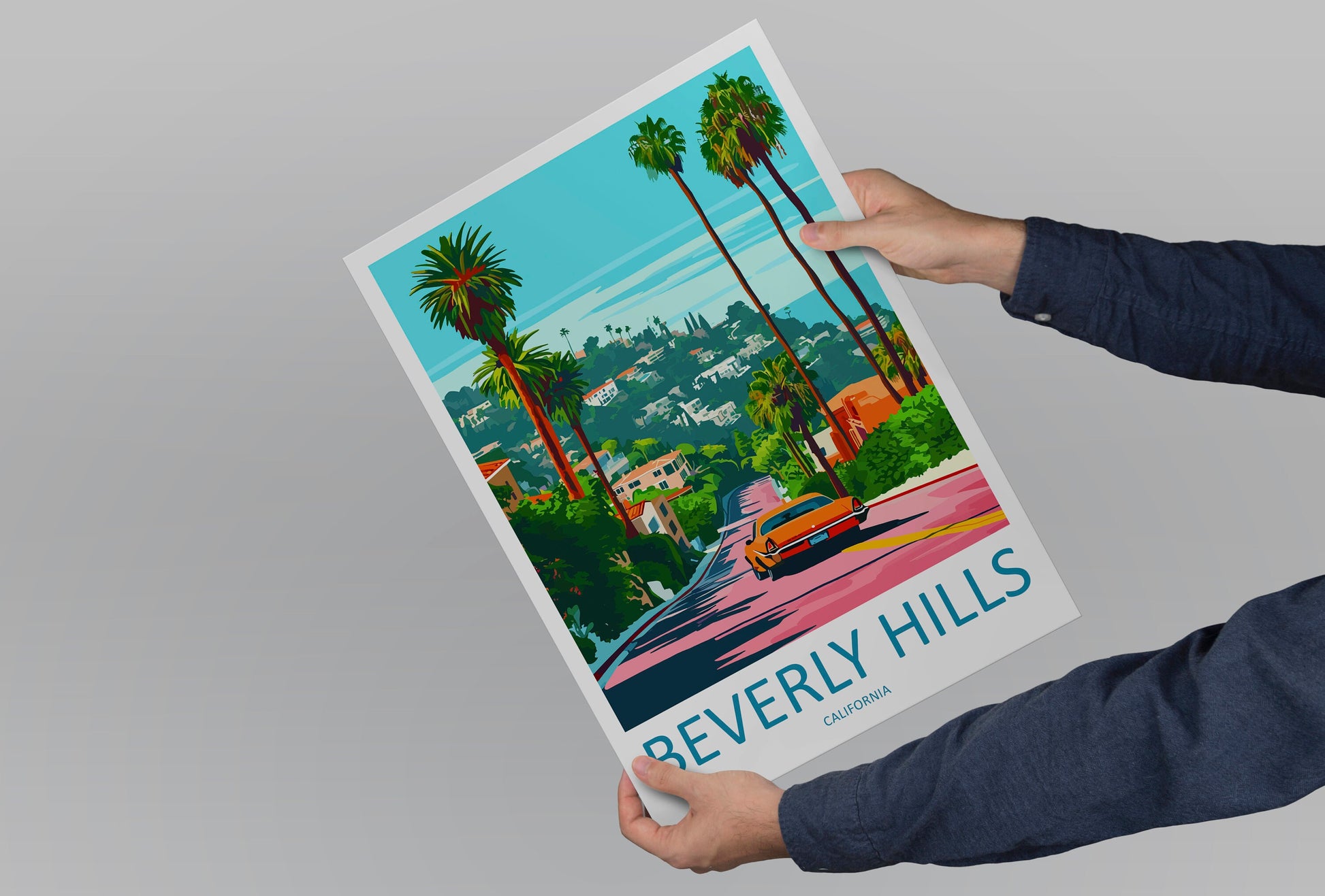 Beverly Hills Travel Print Wall Art Beverly Hills Wall Hanging Home Décor Beverly Hills Gift Art Lovers California Lover Gift Beverly Hills