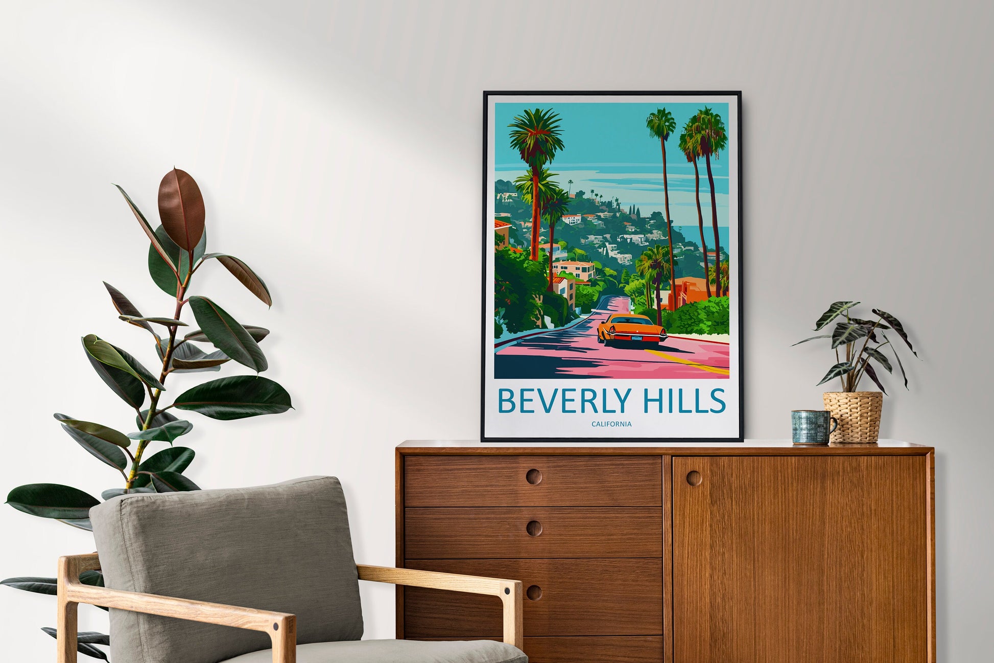 Beverly Hills Travel Print Wall Art Beverly Hills Wall Hanging Home Décor Beverly Hills Gift Art Lovers California Lover Gift Beverly Hills
