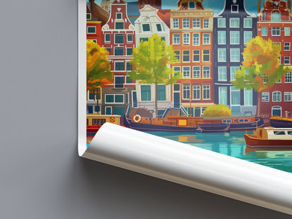 Amsterdam Travel Print Wall Art Amsterdam Wall Hanging Home Décor Amsterdam Gift Art Lovers Netherlands Art Lover Gift Amsterdam Decor