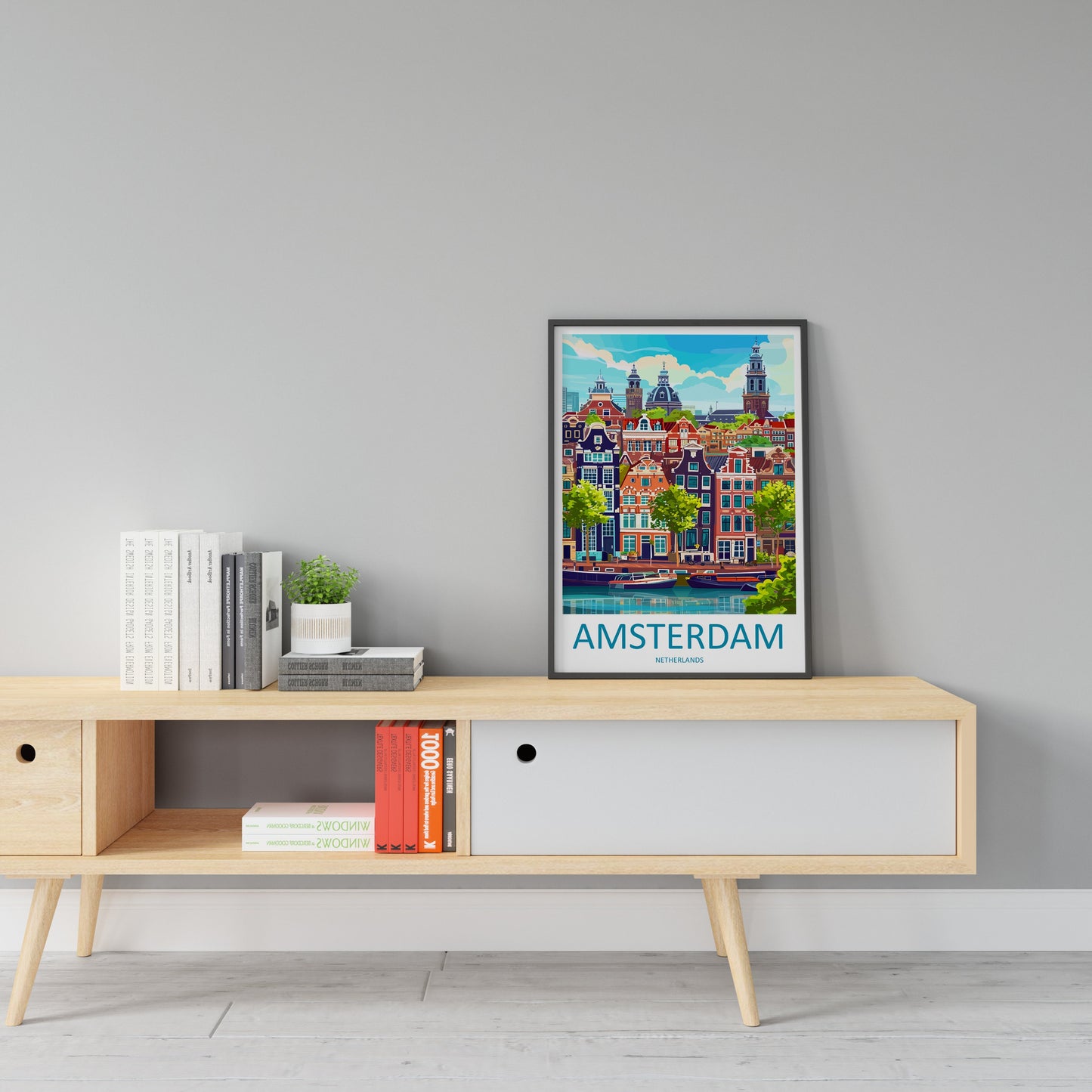 Amsterdam Travel Print Wall Art Amsterdam Wall Hanging Home Décor Amsterdam Gift Art Lovers Netherlands Art Lover Gift Amsterdam Decor