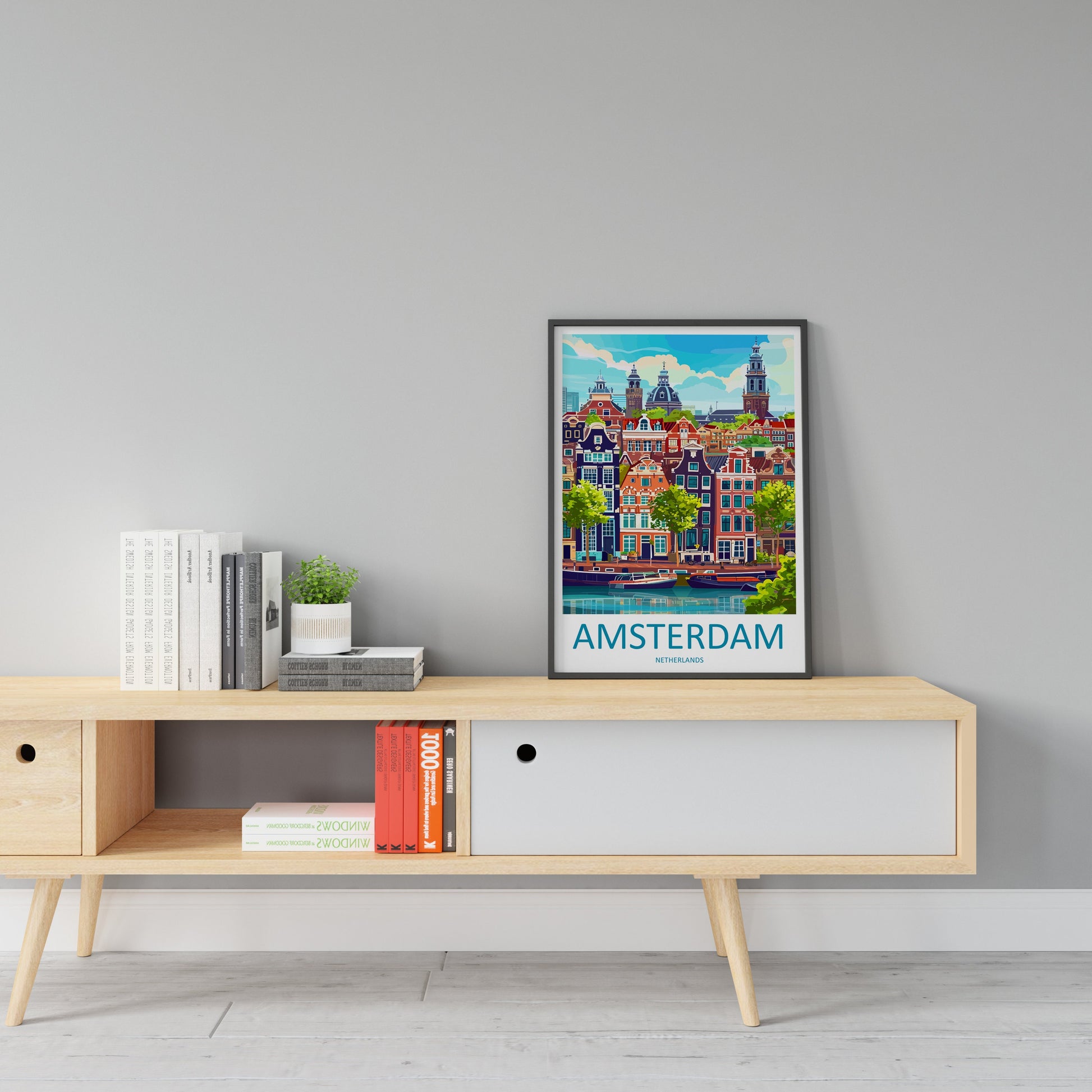 Amsterdam Travel Print Wall Art Amsterdam Wall Hanging Home Décor Amsterdam Gift Art Lovers Netherlands Art Lover Gift Amsterdam Decor