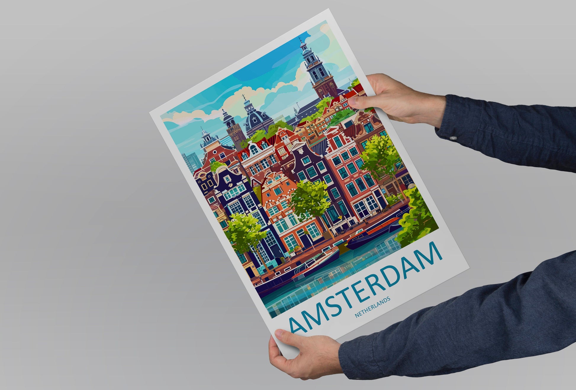 Amsterdam Travel Print Wall Art Amsterdam Wall Hanging Home Décor Amsterdam Gift Art Lovers Netherlands Art Lover Gift Amsterdam Decor