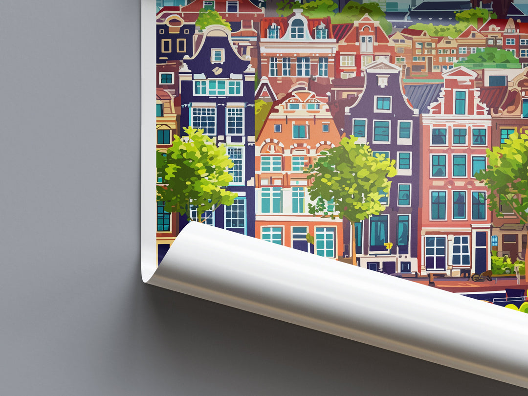 Amsterdam Travel Print Wall Art Amsterdam Wall Hanging Home Décor Amsterdam Gift Art Lovers Netherlands Art Lover Gift Amsterdam Decor
