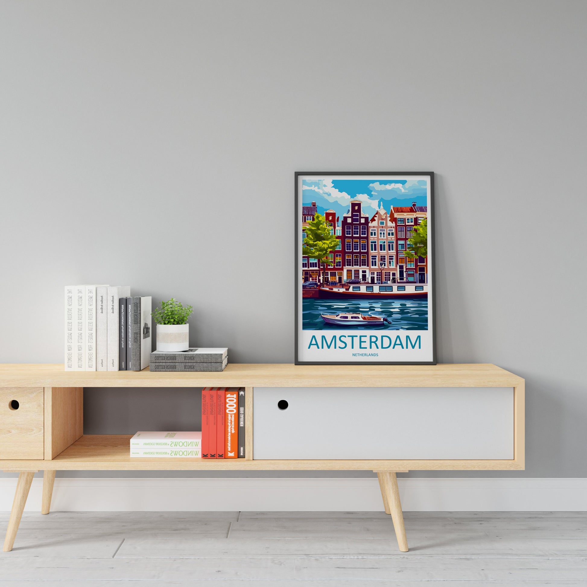 Amsterdam Travel Print Wall Art Amsterdam Wall Hanging Home Décor Amsterdam Gift Art Lovers Netherlands Art Lover Gift Amsterdam Decor