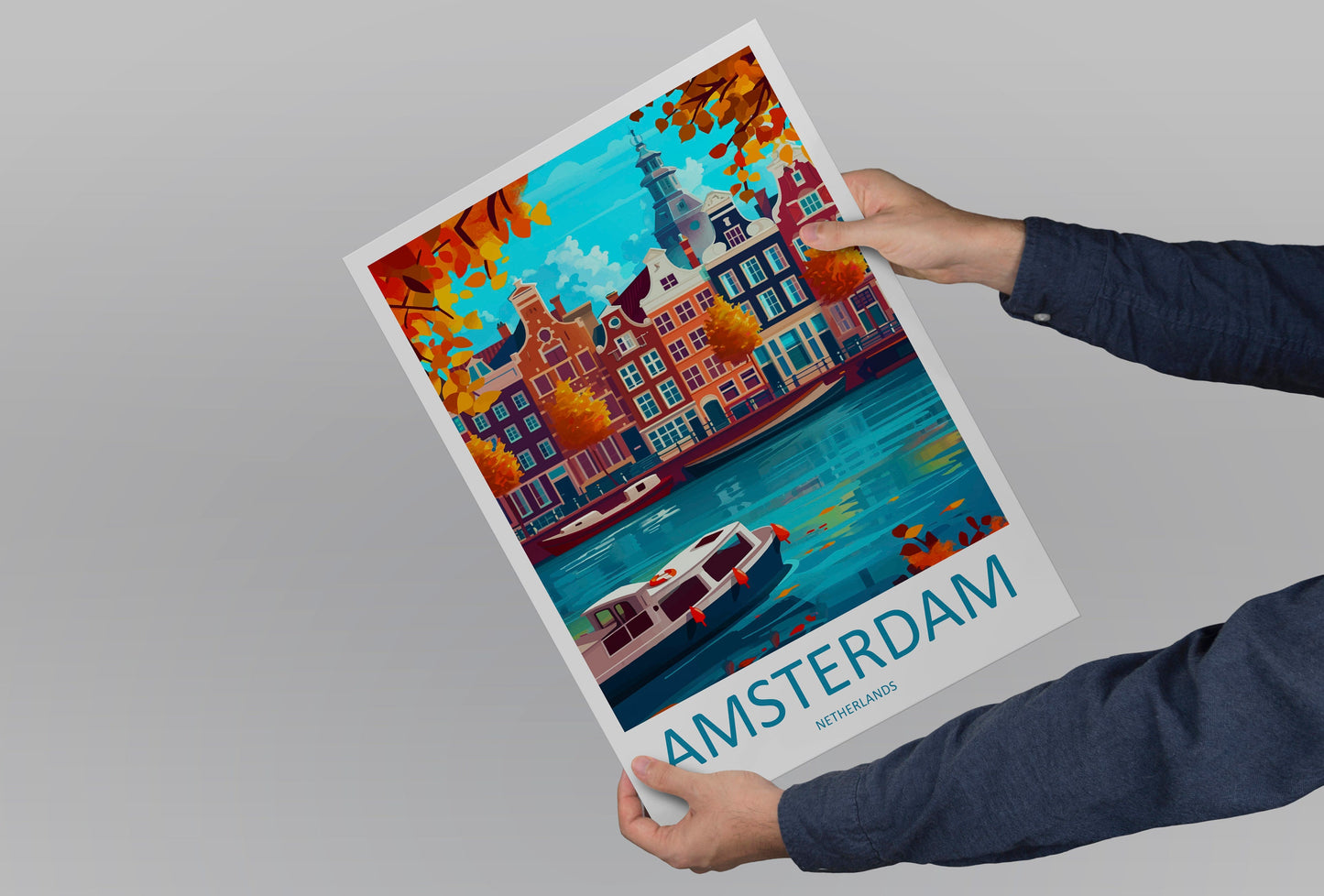 Amsterdam Travel Print Wall Art Amsterdam Wall Hanging Home Décor Amsterdam Gift Art Lovers Netherlands Art Lover Gift Amsterdam Decor