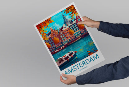 Amsterdam Travel Print Wall Art Amsterdam Wall Hanging Home Décor Amsterdam Gift Art Lovers Netherlands Art Lover Gift Amsterdam Decor